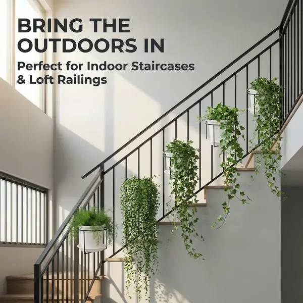 Hanging Flower Pots for Home Kitchens are Commonly Used On Balconies with Iron Hollow Hanging Leaves to Decorate The Stable Garden Green Well Hanging Flower Baskets (Champagne) - Image 12