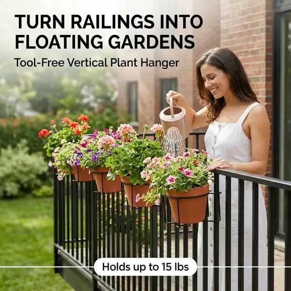 Hanging Flower Pots for Home Kitchens are Commonly Used On Balconies with Iron Hollow Hanging Leaves to Decorate The Stable Garden Green Well Hanging Flower Baskets (Champagne) - Image 4