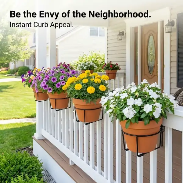 Hanging Flower Pots for Home Kitchens are Commonly Used On Balconies with Iron Hollow Hanging Leaves to Decorate The Stable Garden Green Well Hanging Flower Baskets (Champagne) - Image 9