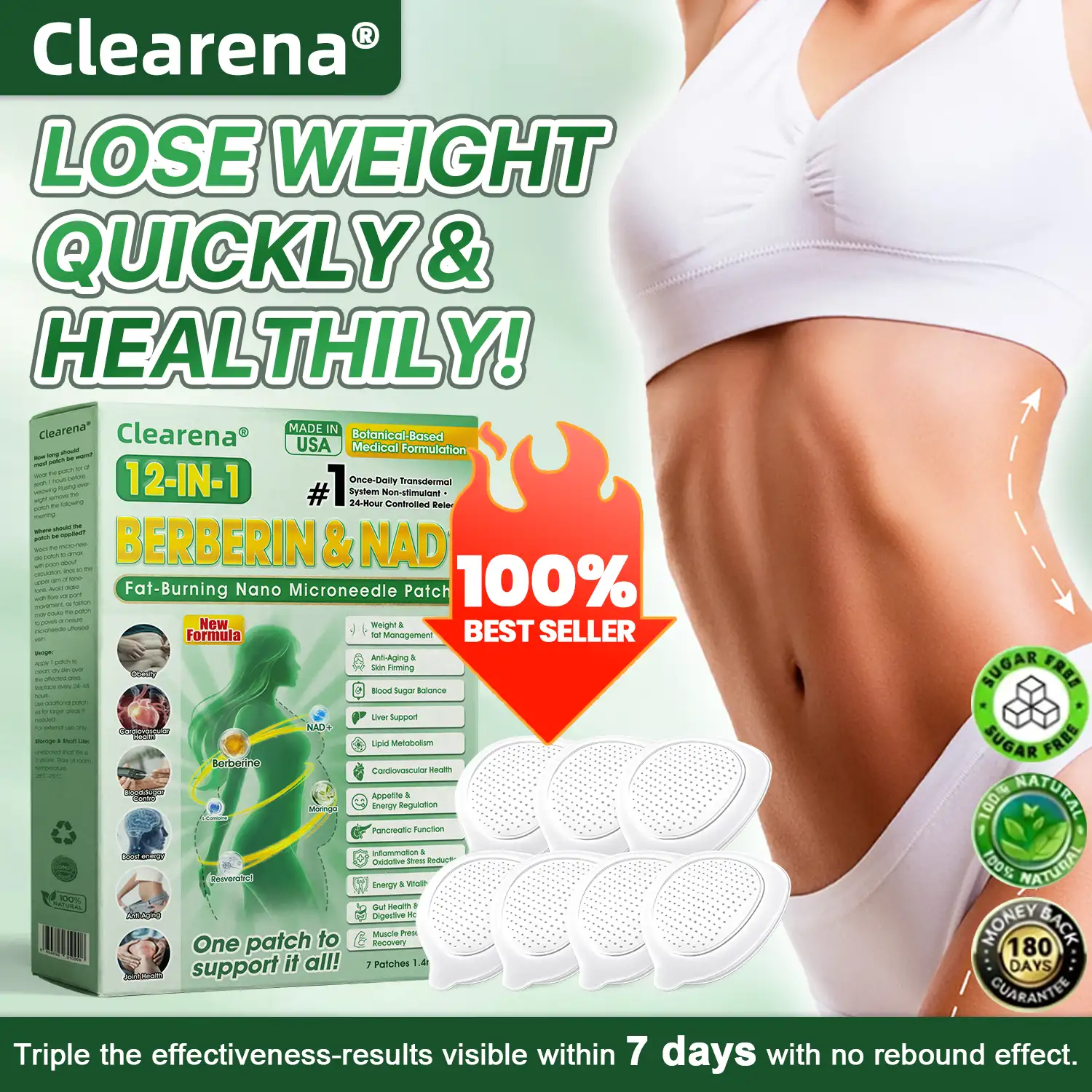 Official Store | ☀️☀️Lyyeto® Moringa Berberine + NAD+ 10-in-1 Nano Microneedle Patch(Just once a day, visible changes in 7 days)