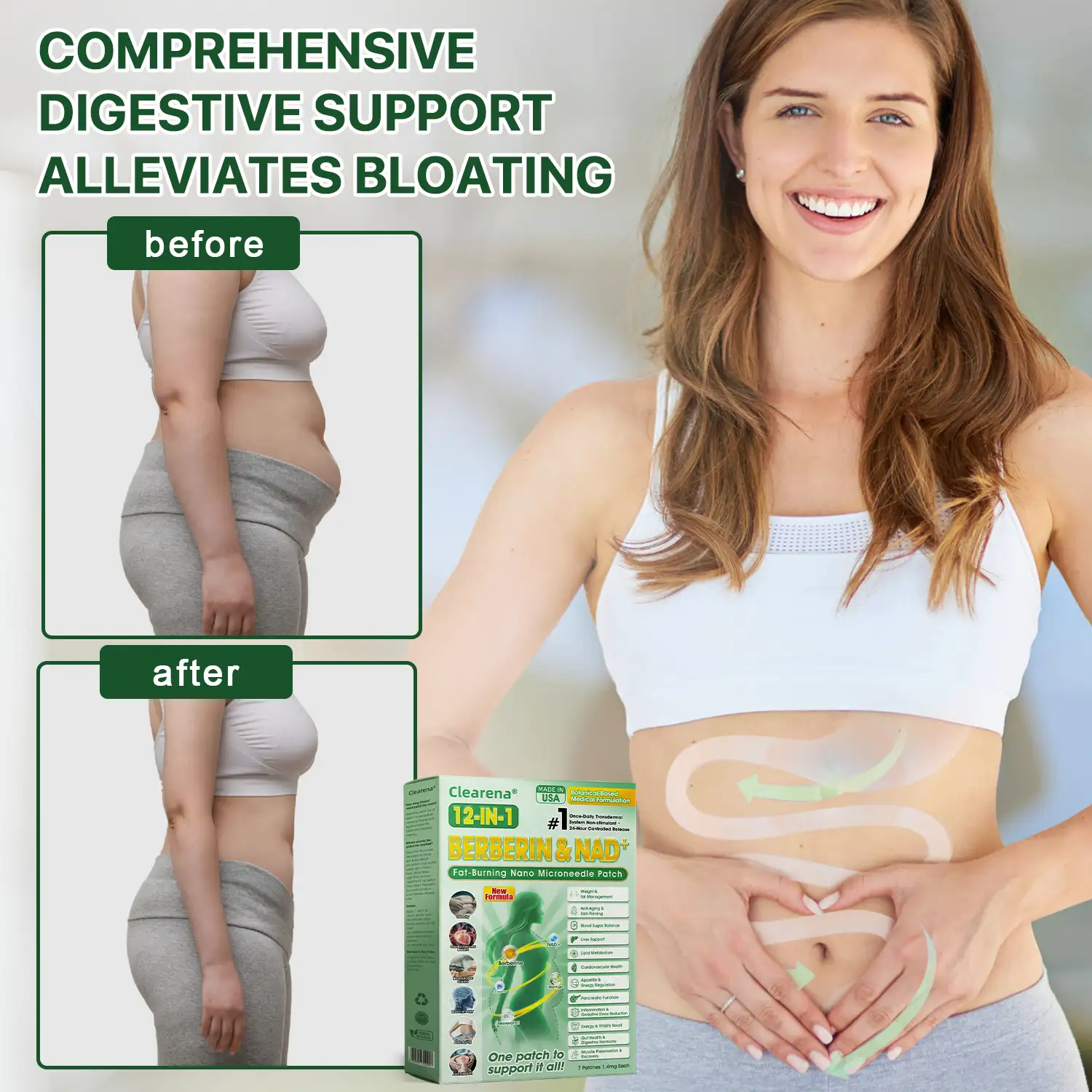 Official Store | ☀️☀️𝐂𝐥𝐞𝐚𝐫𝐞𝐧𝐚® Moringa Berberine + NAD+ 10-in-1 Nano Microneedle Patch(Just once a day, visible changes in 7 days) - Image 2