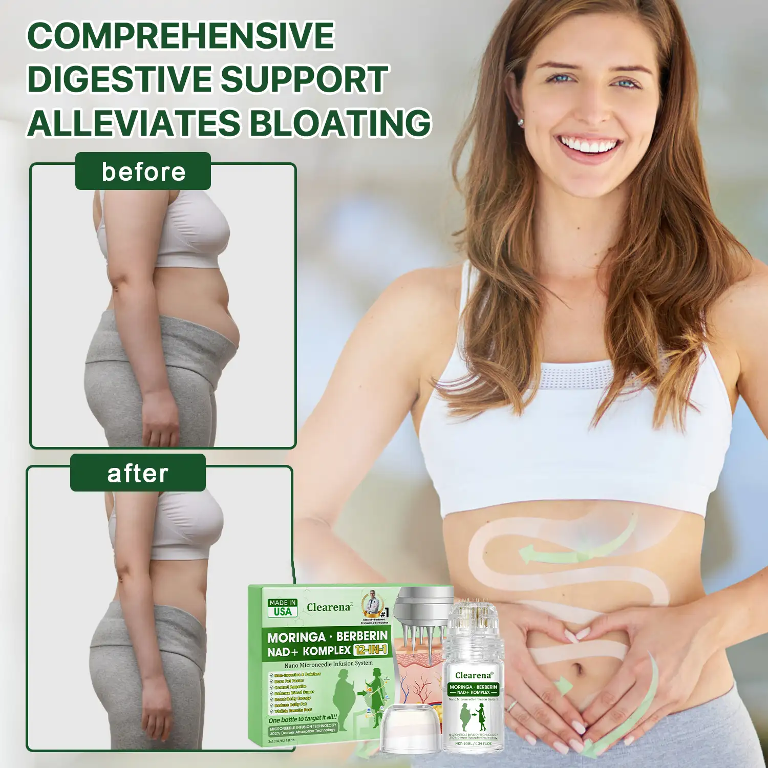 Official Store | โ๏ธ ๐๐ฅ๐๐๐ซ๐๐ง๐ยฎ Nano Microneedle Infusion System๐ฌ โ Moringa ยท Berberine + NAD+ 12-in-1 Metabolic Complex (300% Deeper Absorption, Once Daily, Visible Changes in 7 Days) - Image 3