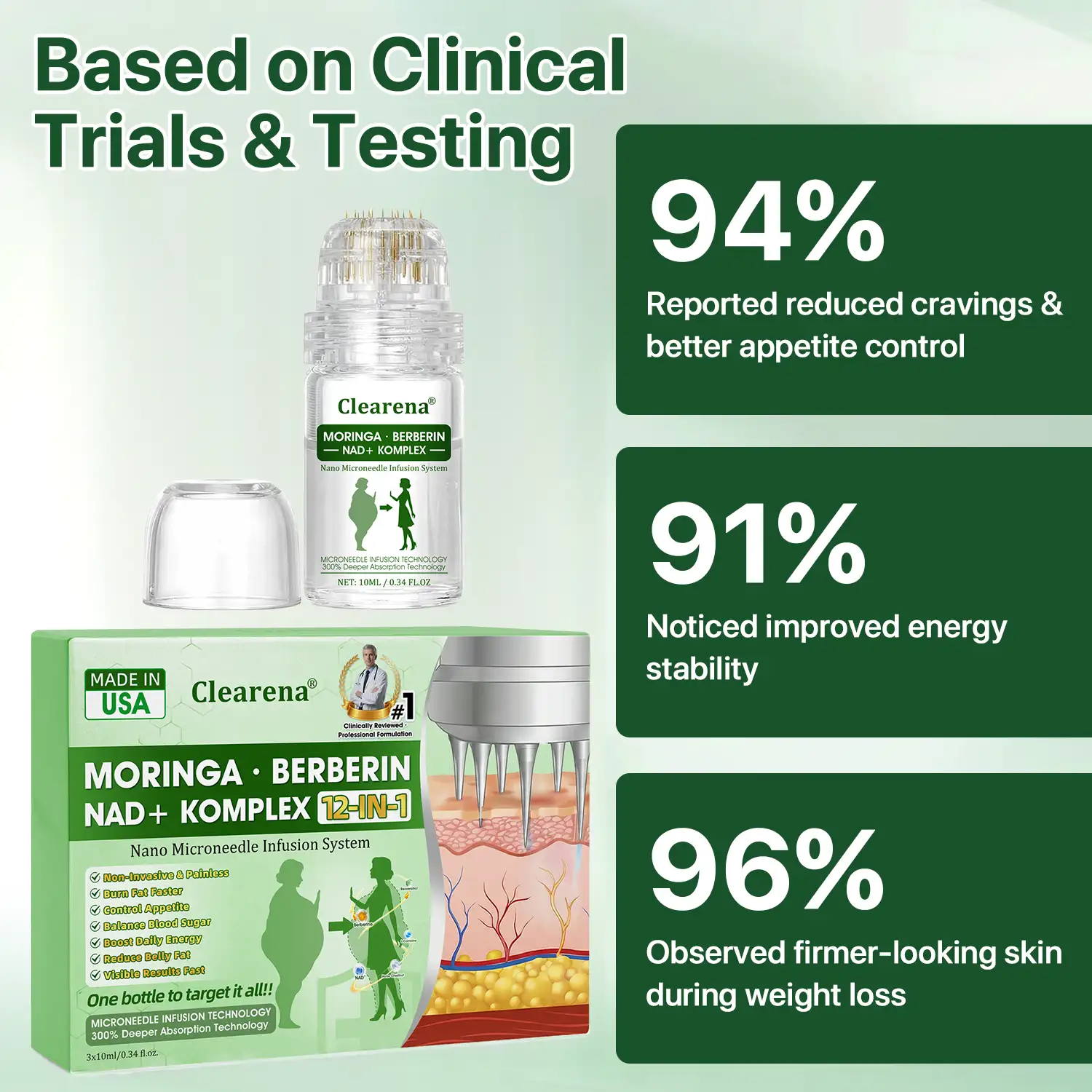 Official Store | โ๏ธ ๐๐ฅ๐๐๐ซ๐๐ง๐ยฎ Nano Microneedle Infusion System๐ฌ โ Moringa ยท Berberine + NAD+ 12-in-1 Metabolic Complex (300% Deeper Absorption, Once Daily, Visible Changes in 7 Days) - Image 9