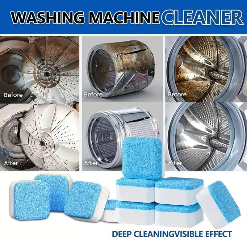 🔥Washing machine cleaning tablets, descaling agent, suitable for automatic and semi-automatic washing machines, household/commercial use Household Cleaners Home Goods - Image 3